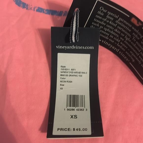 Pink Vineyard Vines Teeshirt XS NWT - Picture 3 of 3